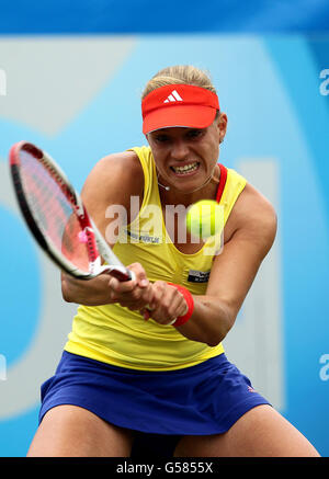 Am vierten Tag der AEGON International im Devonshire Park, Eastbourne, hat die deutsche Angelique Kerber gegen die russische Jekaterina Makarova gehandelt. Stockfoto