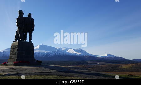 Commando Memorial Statue Spean Bridge Stockfoto