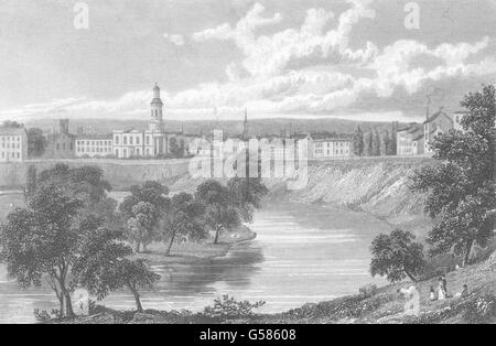 LANCASHIRE: Salford, aus dem Halbmond (Westall), antique print 1834 Stockfoto