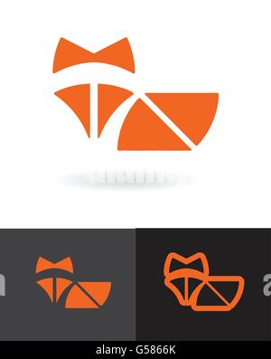 Orange Fox Symbol einfach flach Vektor Logodesign Stock Vektor