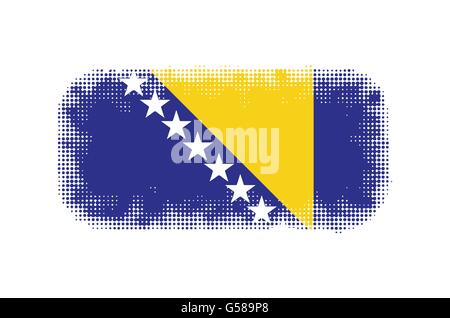 Bosnien-Herzegowina Fahne symbol Halbton Vektor Hintergrund illustration Stock Vektor