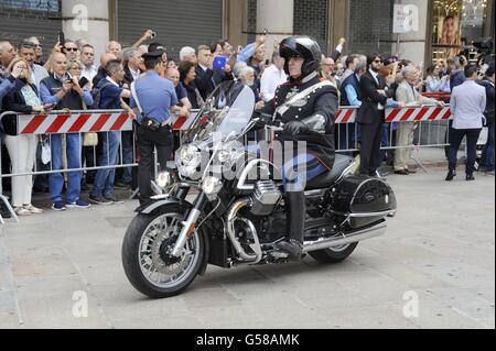 Carabinieri Landesverband sammeln sich 202 Jubiläum der Stiftung; Kürassiere auf Motorrädern Stockfoto