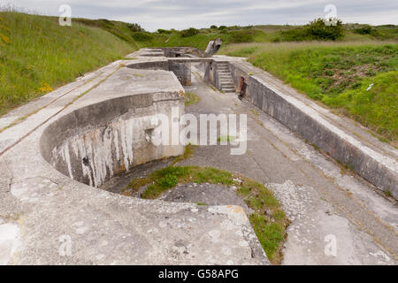 Hohen Winkel Batterie, zwanzigsten Jahrhunderts schwere Waffe Plätz, Portland, Dorset UK Stockfoto