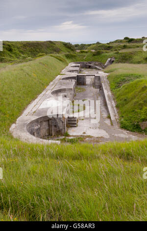 Hohen Winkel Batterie, zwanzigsten Jahrhunderts schwere Waffe Plätz, Portland, Dorset UK Stockfoto