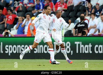 Fußball - UEFA Euro 2012 - Gruppe D - England / Frankreich - Donbass Arena Stockfoto