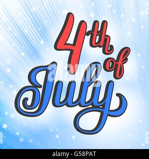 American Independence Day Schriftzug. Stock Vektor