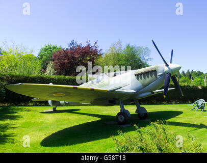 Replikat Supermarine Spitfire Jagdflugzeug, Moffat, Dumfries and Galloway, Schottland, Großbritannien Stockfoto