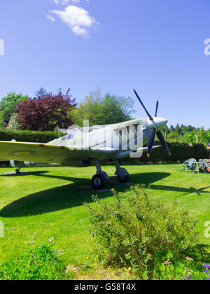 Replikat Supermarine Spitfire Jagdflugzeug, Moffat, Dumfries and Galloway, Schottland, Großbritannien Stockfoto