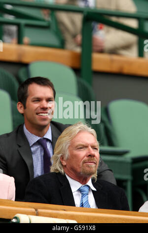 Sir Richard Branson im Royal Box während des siebten Tages der Wimbledon Meisterschaften 2012 im All England Lawn Tennis Club Stockfoto