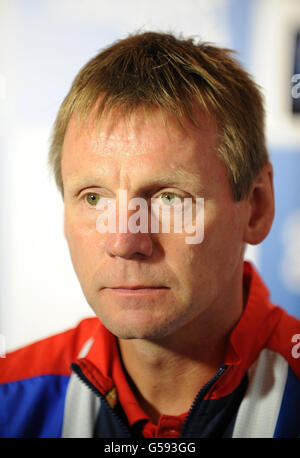 Olympische Spiele - Olympische Spiele 2012 in London - Team GB Kitting Out - Men's Soccer - Loughborough University. Stuart Pearce, der Manager des britischen Mannschaftsfußballs für Männer, während der Trainingsveranstaltung 2012 in London an der Loughborough University, Loughborough. Stockfoto