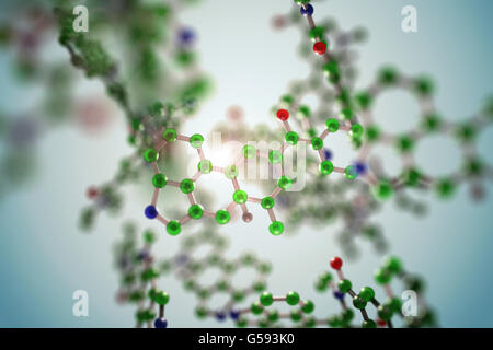 LSD (Lysergic Acid Diethylamide) Moleküle, auch bekannt als Säure, ist eine psychedelische Droge, die bekannt für ihre psychologischen Auswirkungen Stockfoto