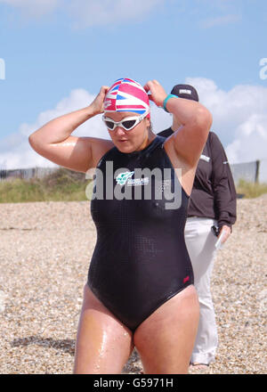 Ausdauer-Schwimmer neuestes Abenteuer Stockfoto