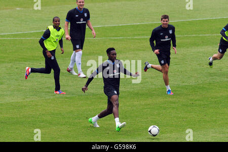 Fußball - UEFA Euro 2012 - Viertelfinale - England gegen Italien - England Trainingssitzung - Hutnik Stadium. England Danny Welbeck während einer Trainingseinheit im Hutnik Stadium, Krakau, Polen. Stockfoto