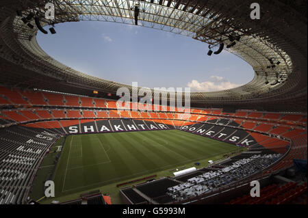 Gesamtansicht der Donbass Arena, Heimat von Shakhtar Donezk, Ukraine . Stockfoto