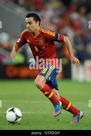 Fußball - UEFA Euro 2012 - Semi Final - Portugal / Spanien - Donbass Arena Stockfoto