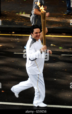 Tag 42 - Olympischer Fackellauf Stockfoto