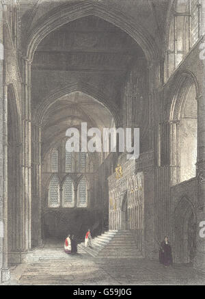 KENT: Innere Rochester Kathedrale: nördlichen Querschiff. (Unreinheiten), drucken 1836 Stockfoto