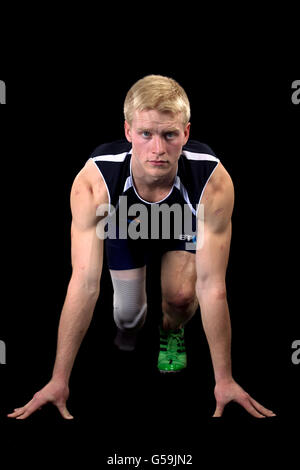 Leichtathletik - Oscar Pistorius Feature - Lee Valley Athletics Center. Der britische Jonnie Pfau Stockfoto