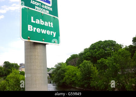 Ein Zeichen für die Labatt-Brauerei in London, Ontario. Stockfoto