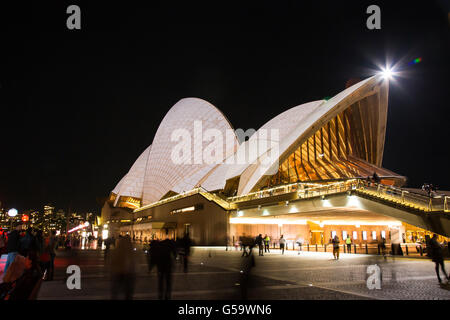 Blick auf Sydney Opera House während Vivid Sydney 2016 Stockfoto