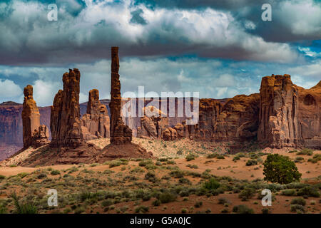 Totempfahl Säule Rock Turmspitze Monument Valley Arizona USA Stockfoto