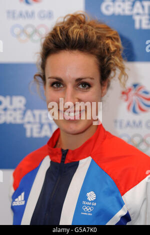 Der britische Ashleigh Ball während der Londoner Kitting Out Session 2012 an der Loughborough University, Loughborough. Stockfoto