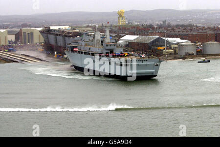 Princess Royal startet HMS Albion Stockfoto