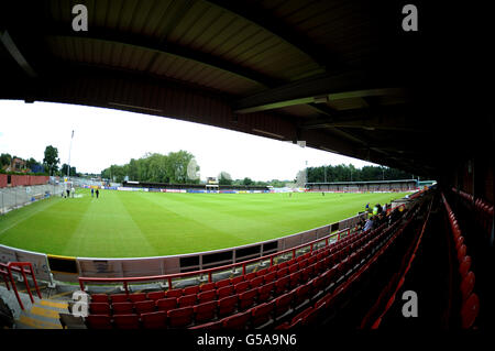 Fußball - vor der Saison freundlich - AFC Wimbledon gegen Reading - das Cherry Red Records Stadium. Ein Blick auf das Cherry Red Records Stadium, Heimstadion des AFC Wimbledon Stockfoto