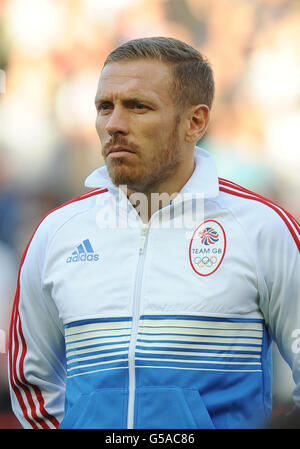 Craig Bellamy von Team GB Men vor dem olympischen Aufwärmspiel im Riverside Stadium, Middlesbrough. Stockfoto