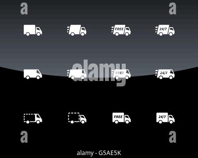 Kommerziellen van Symbole auf schwarzem Hintergrund. Stock Vektor