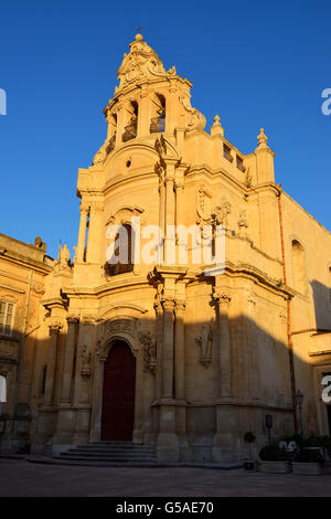 Kirche von San Giuseppe (Chiesa di San Giuseppe) bei Sonnenaufgang - Ragusa Ibla, Sizilien, Italien Stockfoto