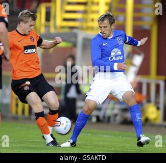 Evertons Phil Neville in Aktion während eines Pre-Season Friendly im Tannadice Park, Dundee. DRÜCKEN SIE VERBANDSFOTO. Bilddatum: Donnerstag, 19. Juli 2012. Siehe PA Story SOCCER Dundee Utd. Bildnachweis sollte lauten: Craig Halkett/PA Wire. NUR FÜR REDAKTIONELLE ZWECKE Stockfoto