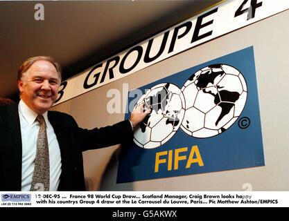 France 98 World Cup Auslosung, Le Carrousel du Louvre, Paris Stockfoto