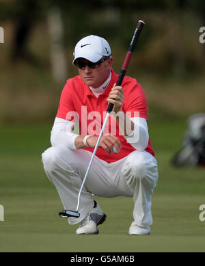 Der Engländer Simon Dyson am zweiten Tag der Open Championship 2012 im Royal Lytham & St. Annes Golf Club, Lytham & St. Annes. Stockfoto