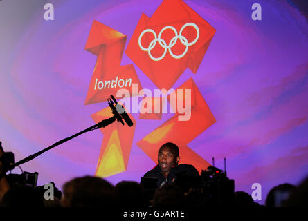 Olympische Spiele In London – Tag 0. Kobe Bryant von USA Basketball während der Pressekonferenz im Hauptpressezentrum im Olympic Park, London. Stockfoto