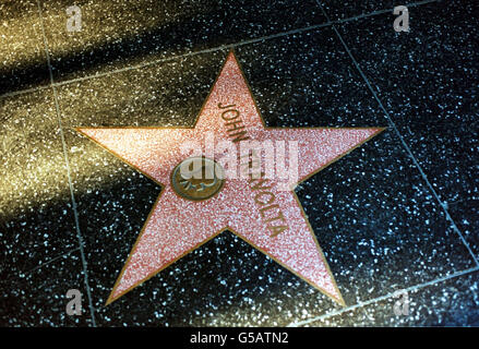 LA Stock Travolta Star. Der Star des Schauspielers John Travolta trat auf dem Hollywood Boulevard in Hollywood, Los Angeles, auf. Stockfoto