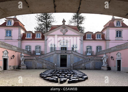 Barock und Rokoko 18. Jahrhundert Herrenhaus befindet sich in Oeiras, Portugal Stockfoto