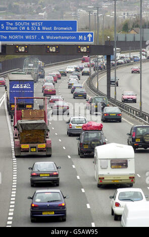 Midlands M6 Verkehr Stockfoto