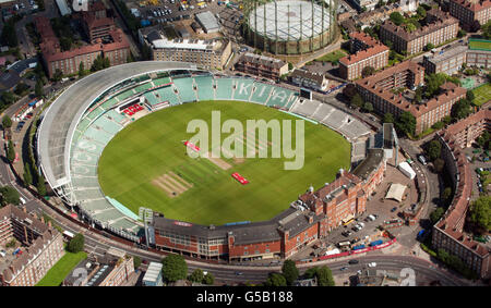 Luftaufnahme des Kia Oval Cricket Ground, im Zentrum von London. DRÜCKEN Sie VERBANDSFOTO. Bilddatum: Donnerstag, 12. Juli 2012. Bildnachweis sollte lauten: Dominic Lipinski/PA Wire Stockfoto