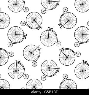 Vintage high Wheeler nahtlose Muster Stock Vektor