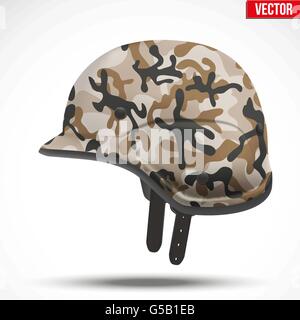 Moderne militärische Tarnung Helm. Seitenansicht. Stock Vektor