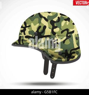 Moderne militärische Tarnung Helm. Seitenansicht. Stock Vektor