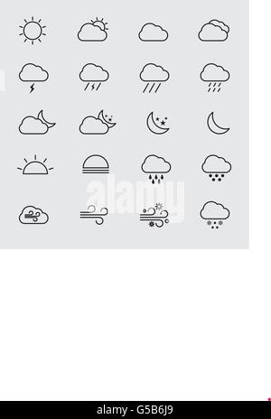 Sammlung von Umriss Wettersymbole isoliert Vektor-illustration Stock Vektor