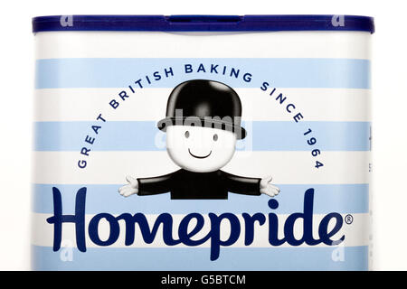 LONDON, UK - 16. Juni 2016: The Homepride Logo auf eines ihrer Produkte auf 16. Juni 2016.  Homepride ist eine britische Lebensmittel-Marke Stockfoto