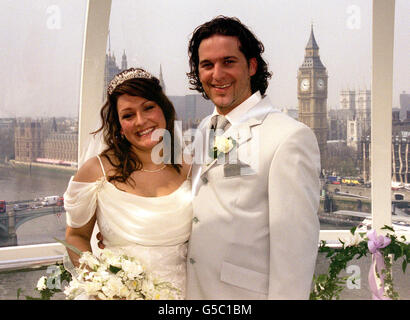 Hochzeit Millennium Wheel Stockfoto