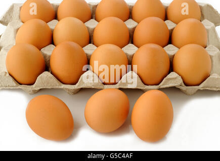 frischen Eiern im Paket Stockfoto