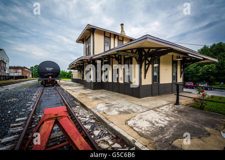 Der historische Bahnhof in Gettysburg, Pennsylvania. Stockfoto