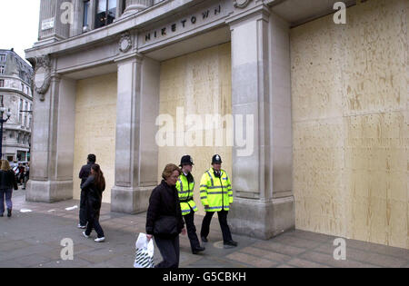 London-Mayday Protest NikeTown Stockfoto