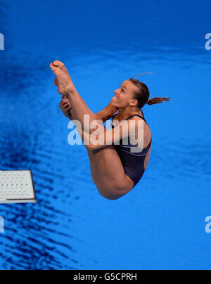 Italiens Tania Cagnotto im Einsatz beim 3-m-Springbord-Finale der Frauen im Aquatic Center Stockfoto