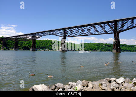 Gehweg über den Hudson, den Hudson River von Poughkeepsie Highland, New York Stockfoto